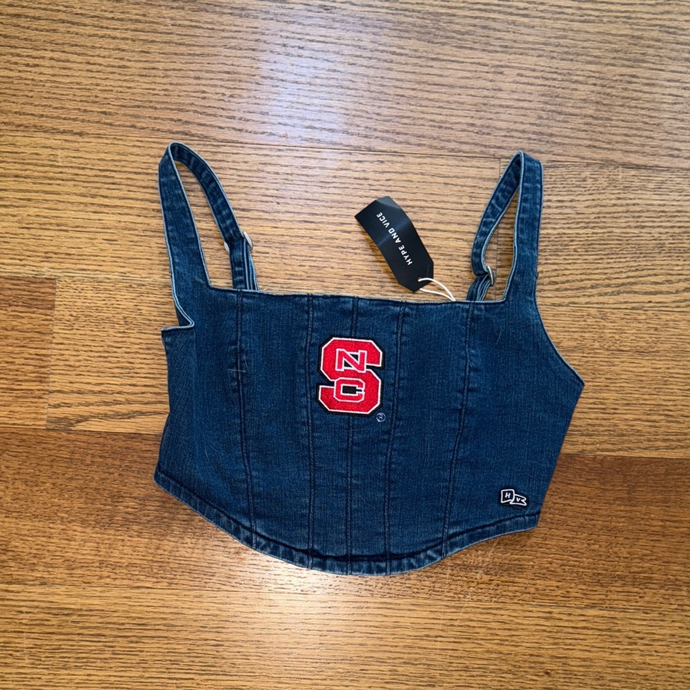 NWT Hype & Vice NC State Denim Corset
